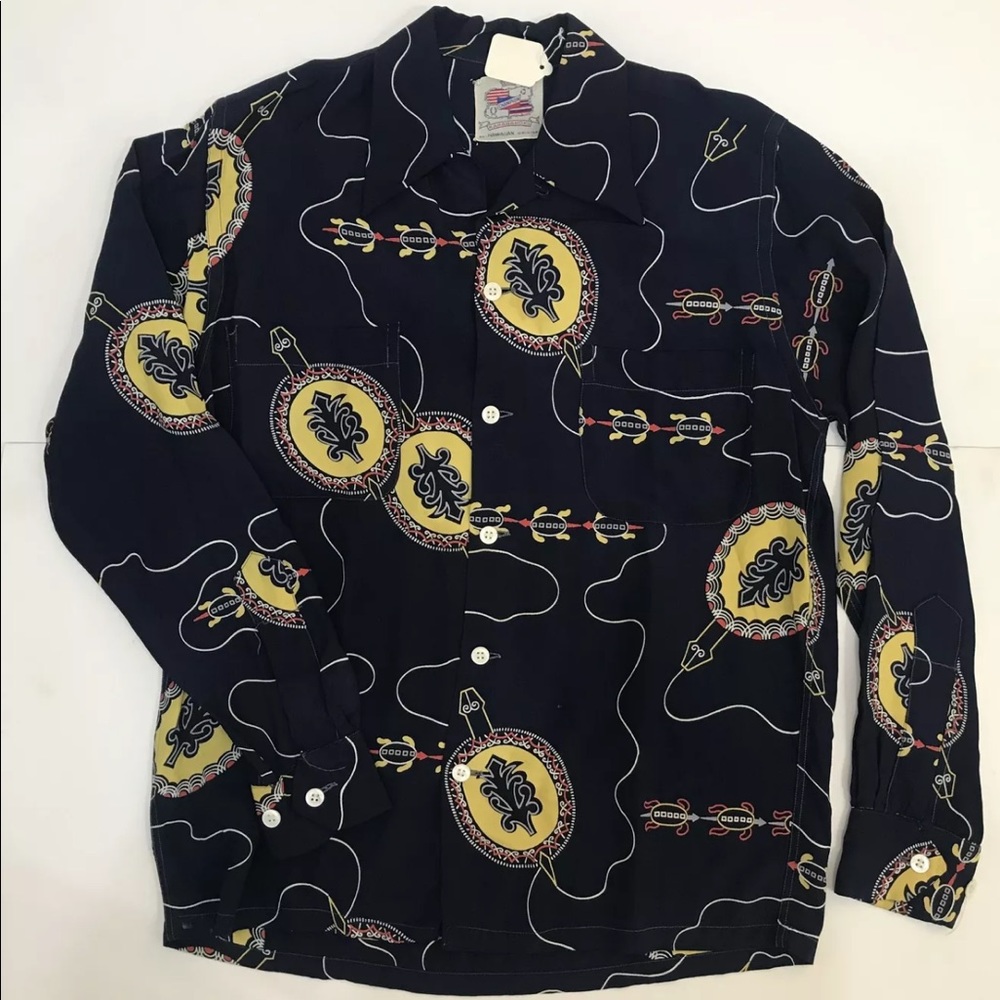 Duke Kahanamoku 1950s Vintage Aloha Hawaiian Shirt